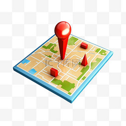 地图坐标图片_定位位置地图坐标卡通3D立体图标