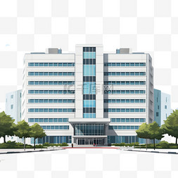 医生办公室图片_医院大楼蓝白色建筑物3