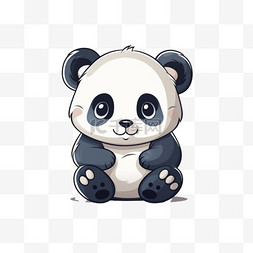 黑白可爱熊猫萌宠动物国宝卡通