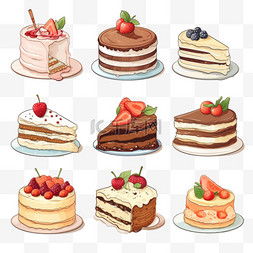 糖果包图片_手绘卡通美味甜点美食小蛋糕1