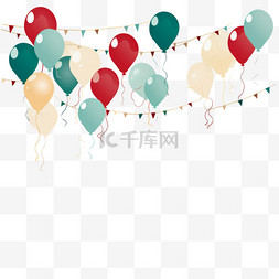 横幅图片_彩色气球彩旗庆祝聚会4