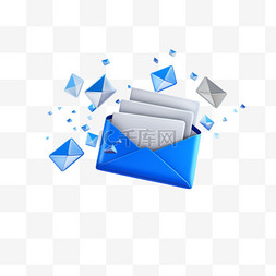 微信消息弹窗图片_蓝色信封邮件消息提醒通知
