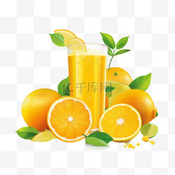 冰橘子图片_夏季水果果汁饮料玻璃杯1