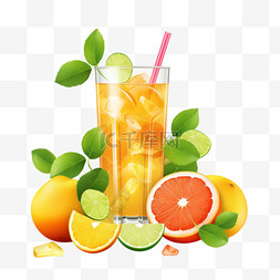 夏季水果果汁饮料玻璃杯3