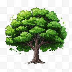 树干图片_矢量免抠绿色大树2