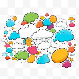 云彩气泡图片_言语气泡手绘涂色1