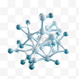 蓝色简约微观化学分子AI元素立体