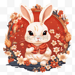 萌兔中秋节兔子卡通玉兔中国风节