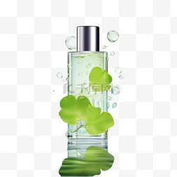 绿叶补水植物化妆水保湿玻璃瓶免