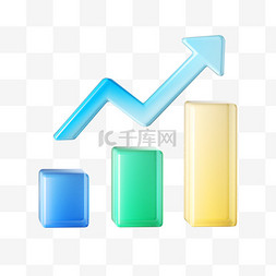 柱状图图片_3d亚克力商务柱状数据图图标办公