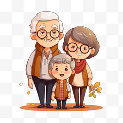 国际祖父母日插图动画片