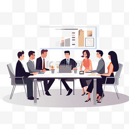 办公室图片_扁平化企业员工会议或团队合作培