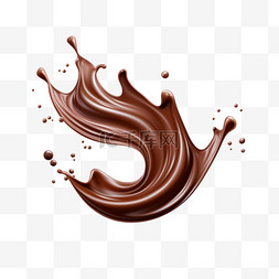 滴巧克力图片_巧克力溅起的漩涡和落地的逼真设