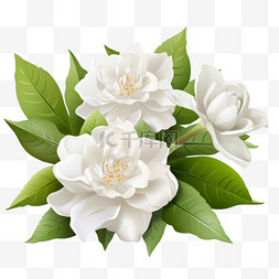 植物园图片_白色的栀子花