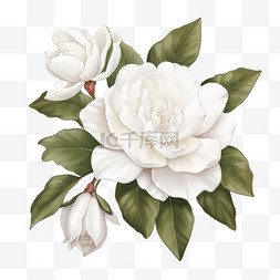 自然白色图片_白色的栀子花