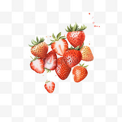 海报与水果-主题水彩，创意草莓