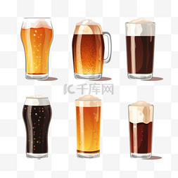 六款啤酒饮料套装图标