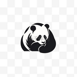 懒惰图片_熊猫剪影标志设计模板。
有趣的