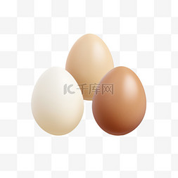 鸡蛋烹饪图片_逼真的矢量图标插图。浅棕色、棕