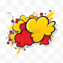 气球横幅图片_卡通的黄红色漫画横幅。演讲泡沫