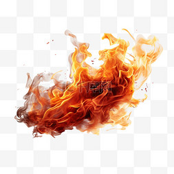 壁炉火光素材图片_具有烟雾的矢量逼真燃烧火焰