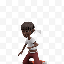 黑人男孩图片_元素提取后的关键词为3D黑人男孩