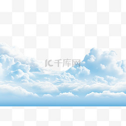 全景天空图片_晴朗的蓝天和云彩背景的全景。