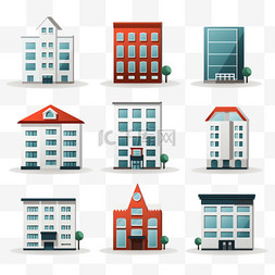 八个建筑图标