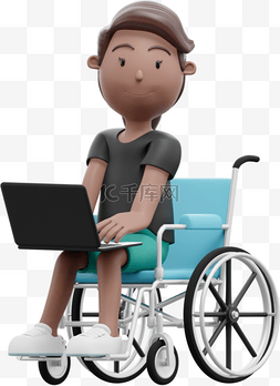 漂亮女性姿势3D办公轮椅形象