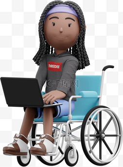 办公图片_女性坐轮椅办公形象