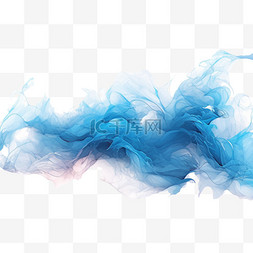 烟雾免抠图片_线条曲线蓝色烟雾抽象AI元素免扣