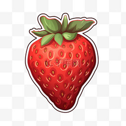 草莓卡通水果图片_草莓隔离贴纸设计