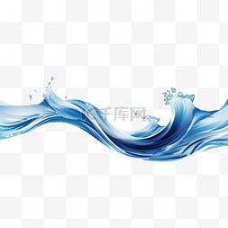 水波背景图片_孤立的蓝色海浪飞溅和水流形态