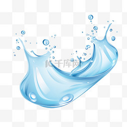 水滴水花蓝色液体透明水流