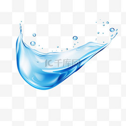 蓝色水花图片_水流水滴水花蓝色液体透明