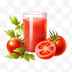 西红柿、浆果和果汁饮料红色