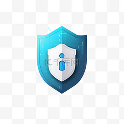网络安全技术技术图片_带有锁盾图标的数据保护技术模板