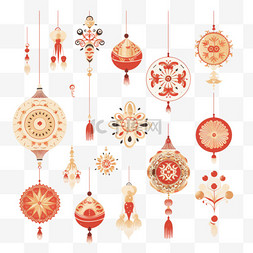 为庆祝中国新年而收藏的平面装饰