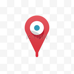 距离标尺图片_白色背景上带有红色地图位置指针