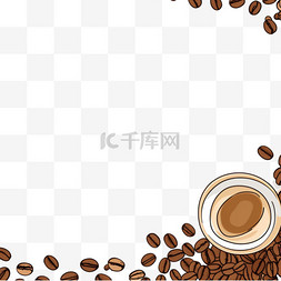 咖啡豆手绘图片_手绘咖啡饮料背景