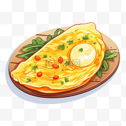 卡通美食背景素材图片_美食食物卡通手绘煎蛋