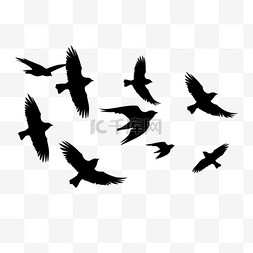 飞翔的鸽子图片_一群飞翔的侧影鸟矢量插图