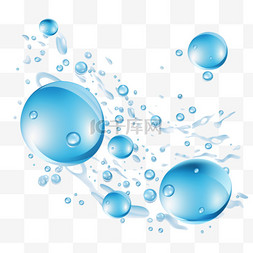 水滴水花水液体蓝色手绘