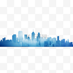 城市建筑城市背景图片_城市天际线蓝色剪影建筑
