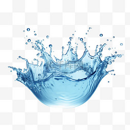 飞溅的蓝色水花图片_水冠飞溅和波浪漩涡与水滴向量透