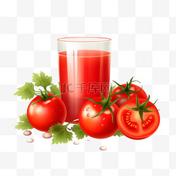 红色西红柿浆果和果汁