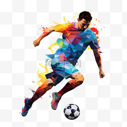 体育插图图片_平面设计足球运动员剪影插图