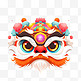 中国风卡通手绘春节装饰舞狮21