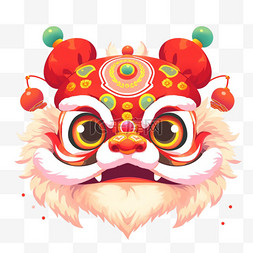 中国风卡通手绘春节装饰舞狮46