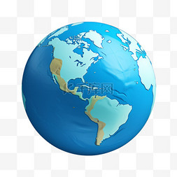 蓝色几何地球图片_蓝色地球球体星球免扣元素装饰素